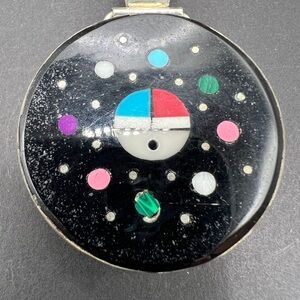 Native American Wille Shaw Sterling Silver Sunface pendant Marked SM Sterling